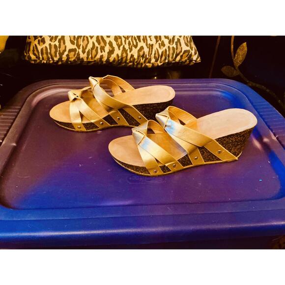 Shoes - 10 Reynolds Wrap Gold Sandals